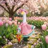23 Inch Large Goose Outfit Set Porch Decoration Includes Raincoat Umbrella and Hat Suitable for Holiday Display Seasonal Use