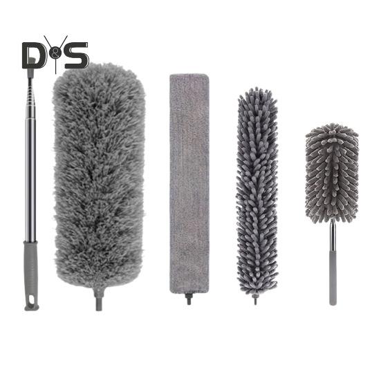Teleskop-Staubwedel mit einziehbarem Griff, ausziehbarer Staubwedel, Staubentfernungsset mit Mehrkopf-Ersatz