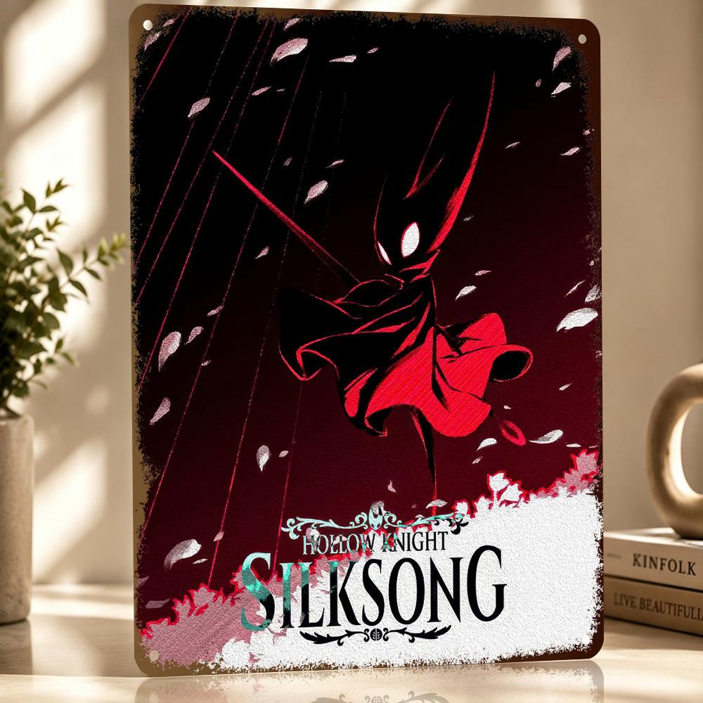 Hollow Knight Silksong Hornet D Texture Metal Poster Customized Wall Art Tin Sign Gift for Mancave Bedroom Stuff Decor Luxury