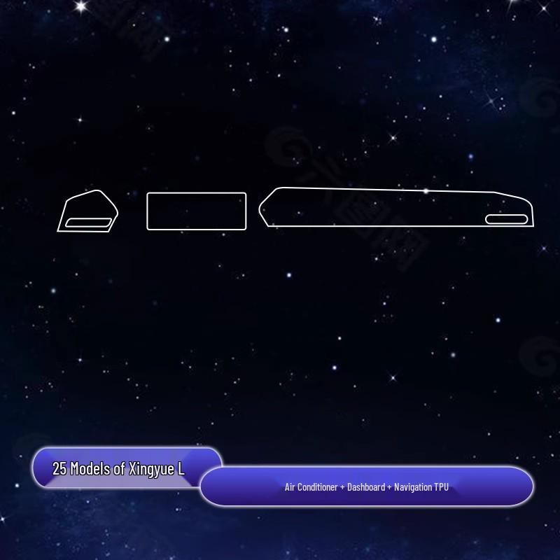 Geely Xingyue L Accessories: Navigation Screen Protector, Door Panel Protector, Central Control Sticker