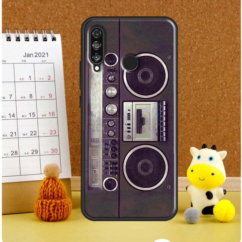 Vintage 80s Boombox For Huawei Nova Y72 Y70 Y91 Y90 Y60 Y61 Y73 3i 7i 8i 11i 12i 9 10 SE P20 P30 P40 Lite Case