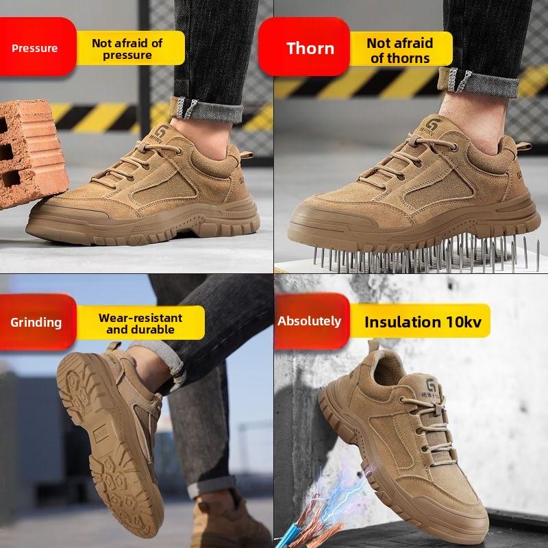 Men's Safety Shoes Anti Scald Welding Men Boots Puncture-Proof Anti-smash Work Shoes Breathe Steel Toe Sneakers Wear-resistant