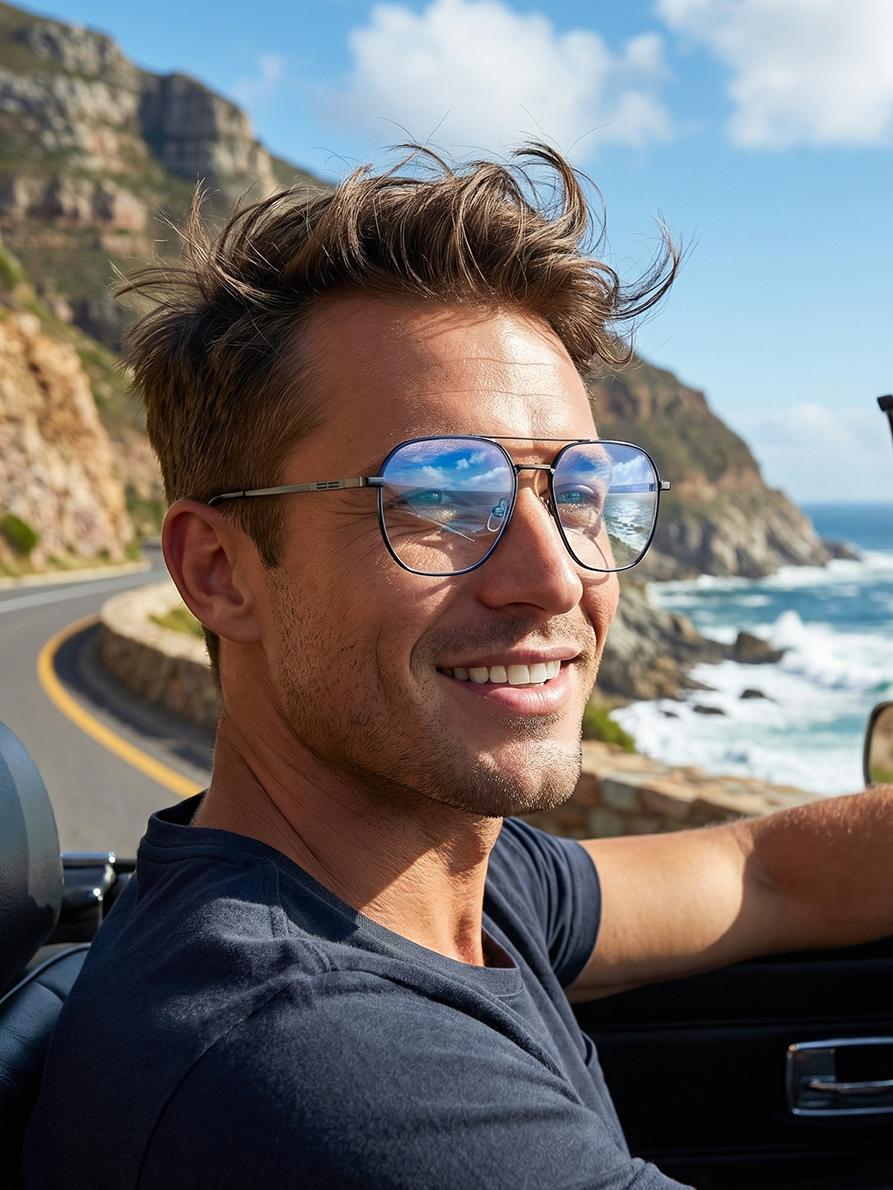 

Men s full-frame metal retro gun-colored casual non-prescription glasses, suitable for daily commuting and outdoor vacations белый