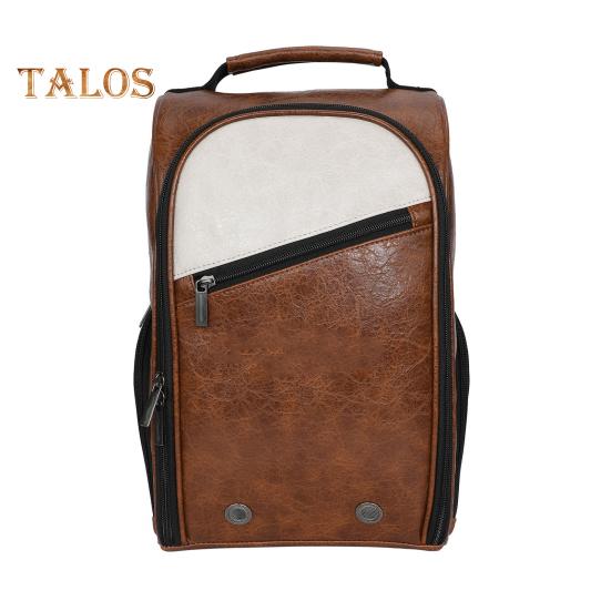 

Сумка для обуви для гольфа с застежкой-молнией, большая вместимость, водонепроницаемая, износостойкая, спортивная сумка с ремешком и боковым карманом для аксессуаров коричневый