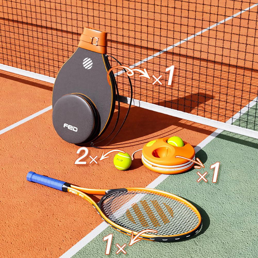 Cukulife Tennis Trainer Set, Tennis Trainingsausrüstung, Perfekt für das Solo-Tennistraining! Solo-Tennistrainer mit Tennisschläger-Rucksack, Enthält Ra