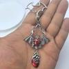 Dark Style Gothic Bag Pendant Exaggerated Halloween Charm Niche Personality Bat Keychain  Daily