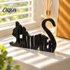 Personalized Desk Statues 3D Printed Cat Letter Ornament, Black Alphabet Decor, Creative Birthday Gifts for Lovers Lover Tabletop Figurine Bookshelf