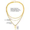 Stainless Steel Necklaces Fashions Temperament Crucifixion Pendant Multilayer Chain Necklace For Women Zircon Birthday Gift New