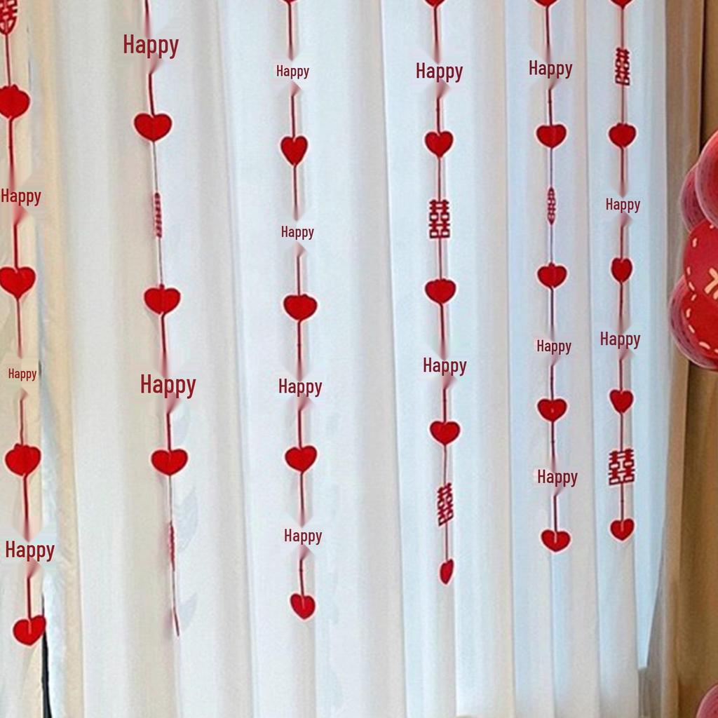 Wedding Pull Flower Curtain: Hanging Decoration for Bride & Groom's Room, Living Room, and Door. Perfect for New House or Wedding Arrangement.