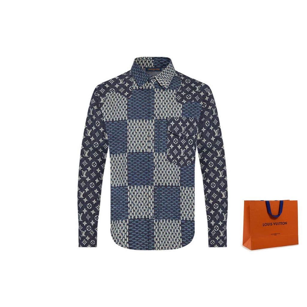 Louis Vuitton X Nigo Mngm Waves Giant Damier Flannel Shirt 1A7X96