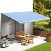 vidaXL Replacement Fabric for Awning Blue and White 580x345 Cm Polyester