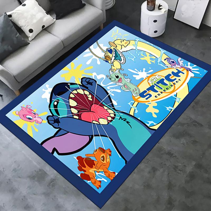 1pcStitch Experiment Office Rug, Under Chair Carpet, Gift for, Home Decor, Cartoon Themed Floor Mat, Vibrant Colors, Soft and Plush