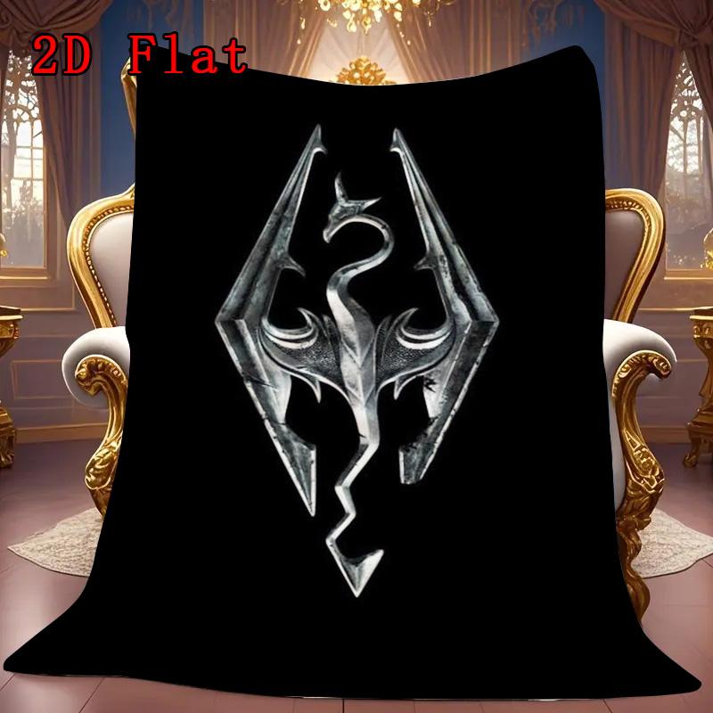 The Elder Scrolls 2D Flat Pattern Flannel Blanket High quality All Seasons Warmth and Comfort Perfect for Christmas Gifts.PMT0914076