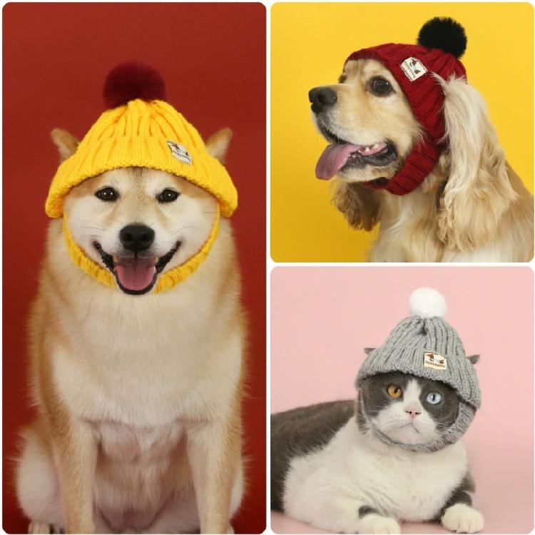 2Pieces Dog Costumes Knitted Hat Scarf Set Warm Winter Hat Scarf Pet Costume Accessories for Small Dogs and Cats Gift