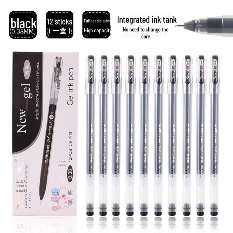 0.38mm Scented Gel Pens: Black, Blue & Red, Large-Capacity Straight Liquid Pen for Students
