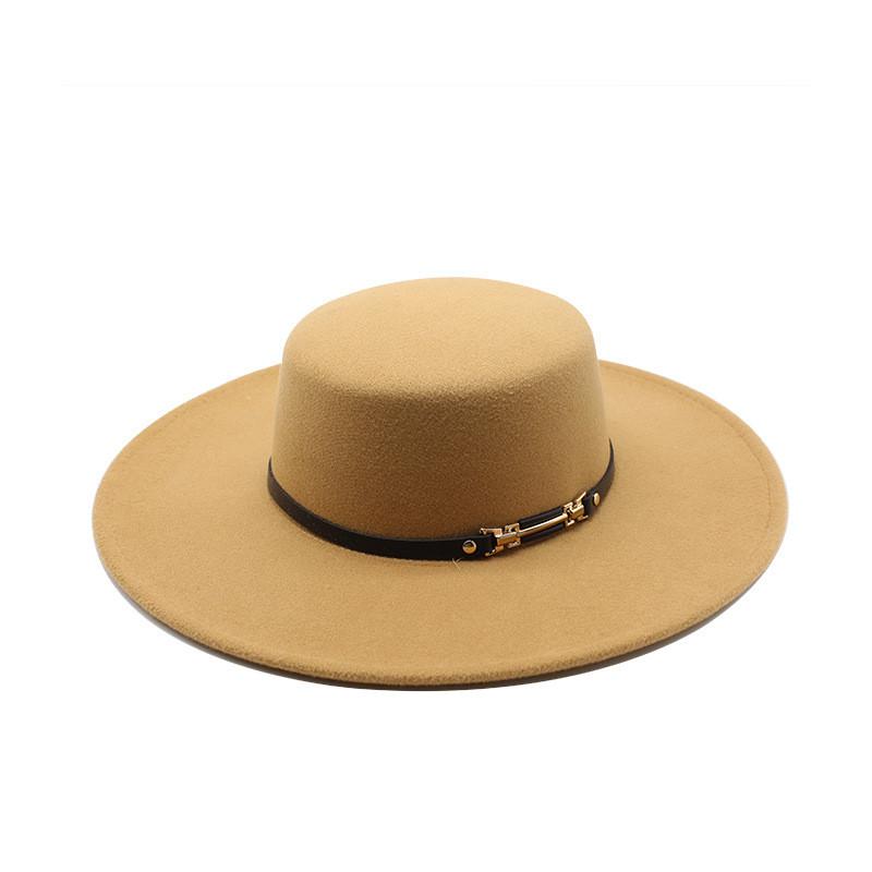 Fashion Wool Felt Sun Hat For Women With Wide Brim Summer Sun Protection
