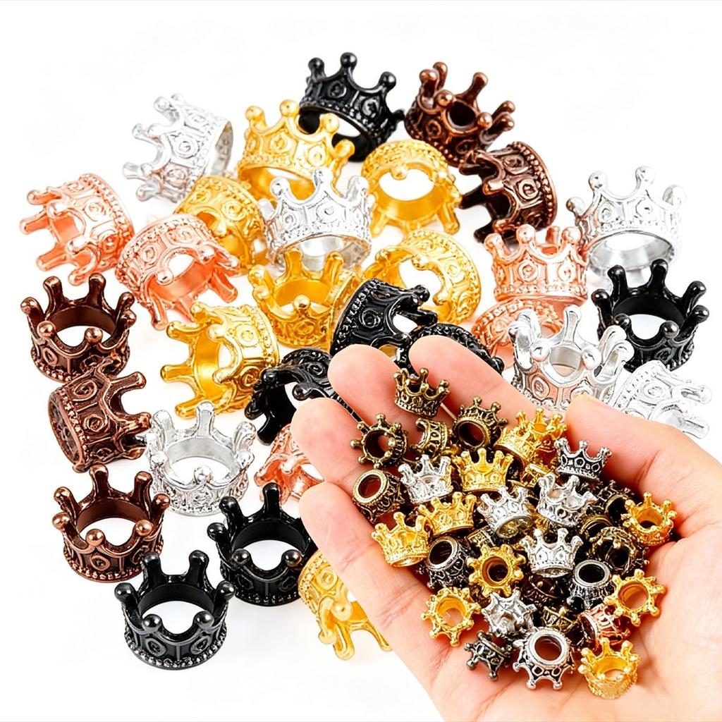 36Pcs Mini Vintage Alloy Crown Figurines - DIY Decor Ornaments | For Architectural Models, Home Decor, Handicrafts, ZSY