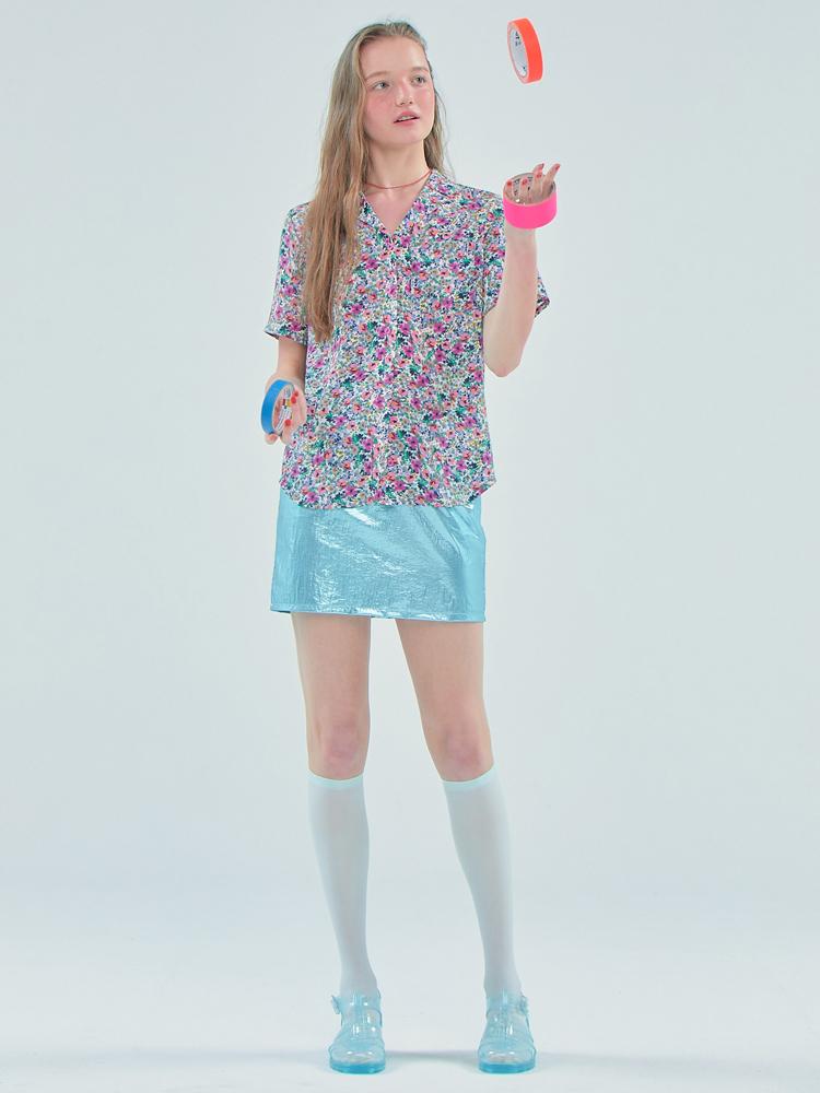 JUNEJUNE SPACE Floral Shirts_White(Floral Short Sleeve Shirts_White)