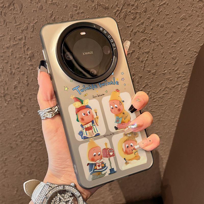 Cute Cartoon Character & Animal Pattern Phone Case for iPhone & Samsung - Transparent Protective Cover