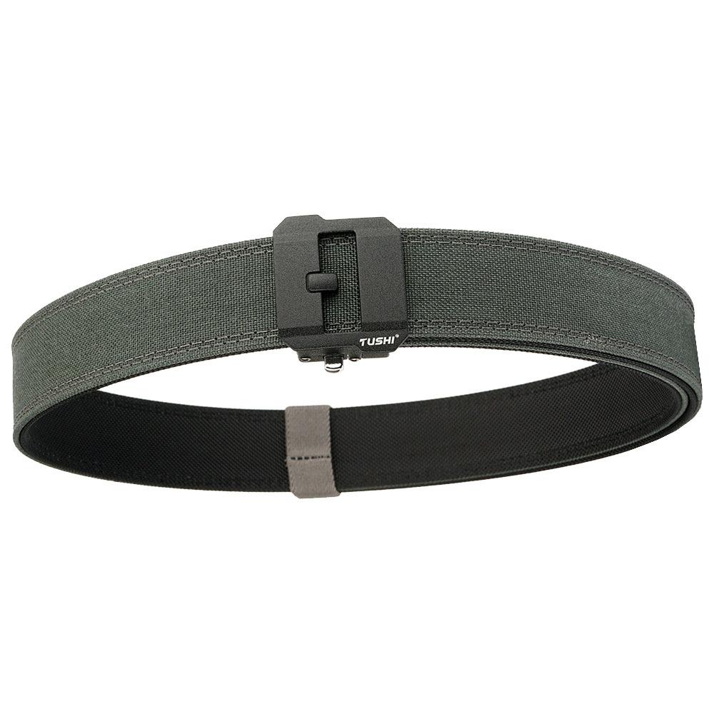 

3.8 Leisure Outdoor Dual-purpose Shooting Training Men s Automatic Buckle Belt Thickened Hard Double-layer Gun-hanging 120cm темно-сірий