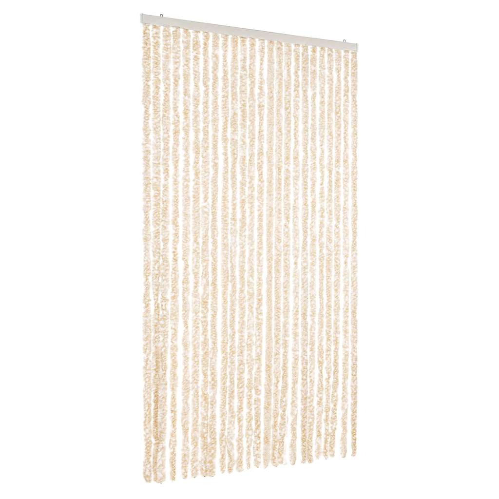 Vidaxl Zasłona Przeciwko Owadom, Beżowo-Biała, 100X230 Cm, Szenil