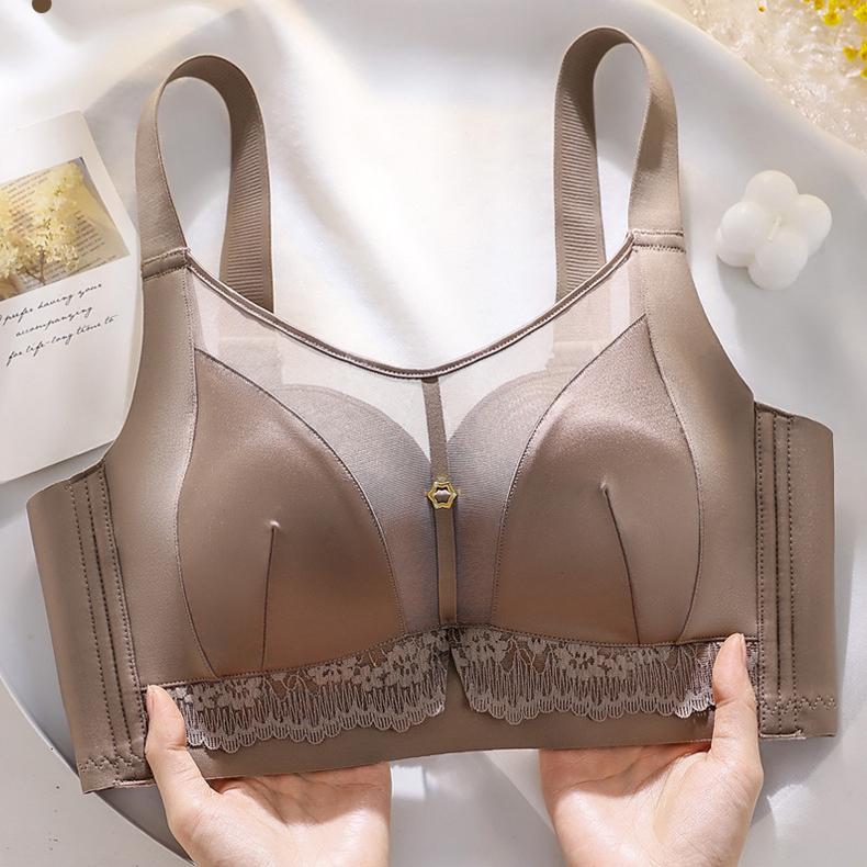 Reggiseno Senza Cuciture Donna Lingerie Lucida Senza Spalline Anti-perdita Reggiseno Push-up Retrazione del Seno Anti-cedimento Reggiseno Regolabile