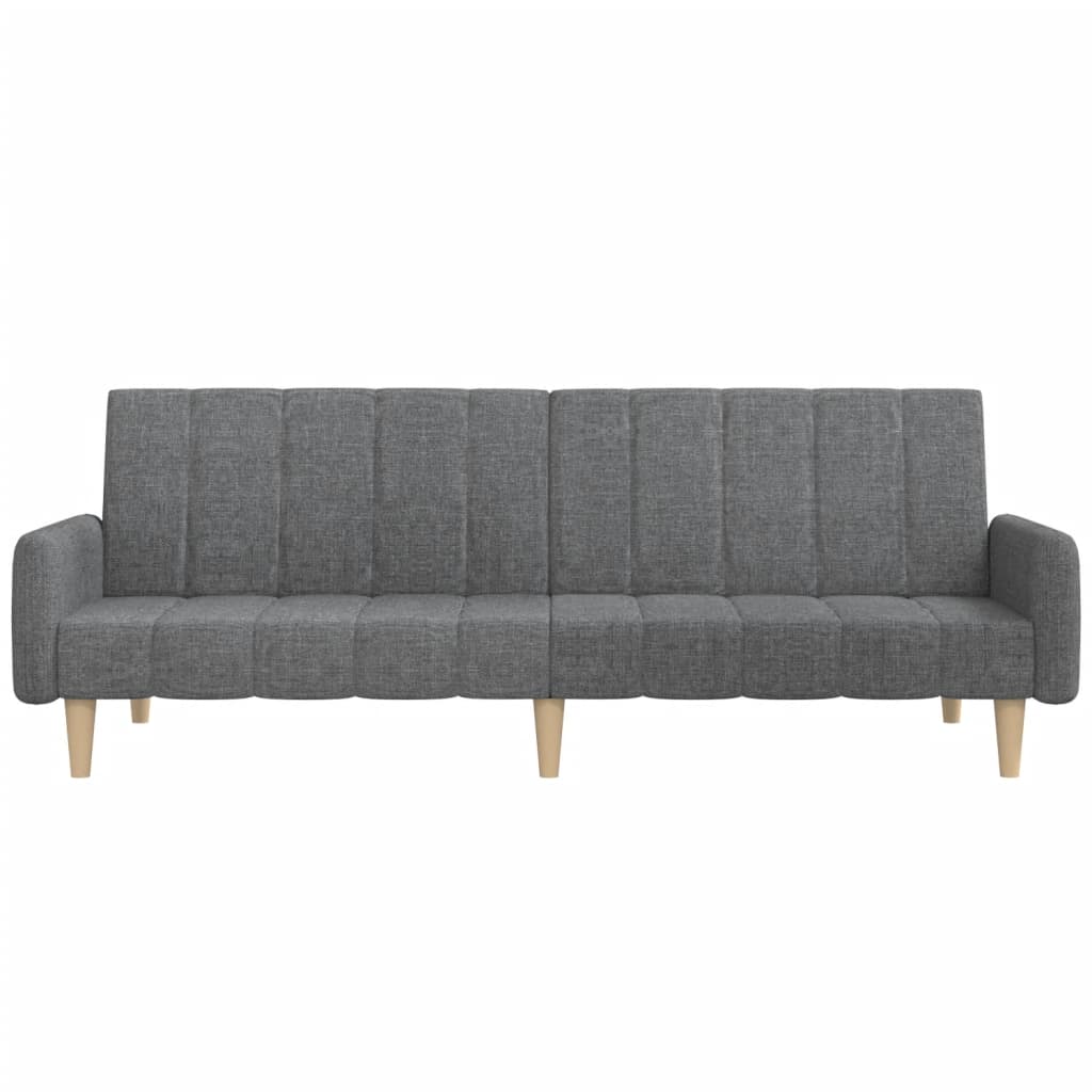 2 Seater Sofa Bed Light Grey Fabric