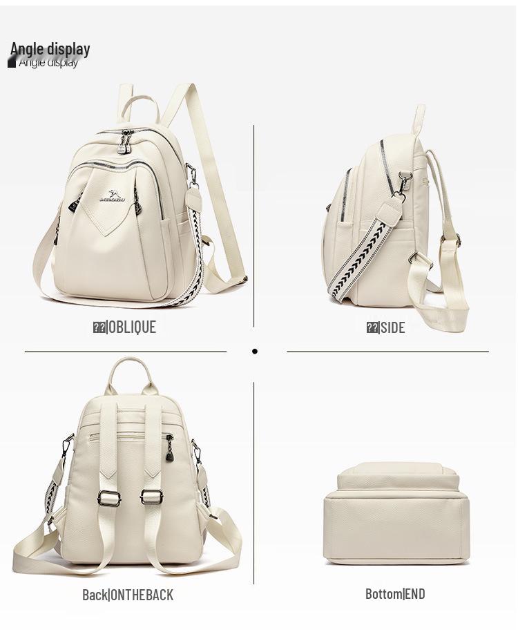 2025 Women's Versatile Soft Leather Backpack - Fashionable, Large Capacity Travel Bag