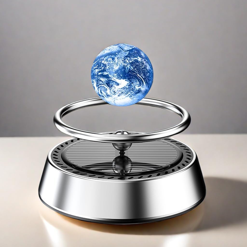 Rotating Car Air Freshener Solar Floating Earth Mars Stocking Stuffers Car Perfume Aromatherapy Diffuser Car Interior Decoration Accessories Car