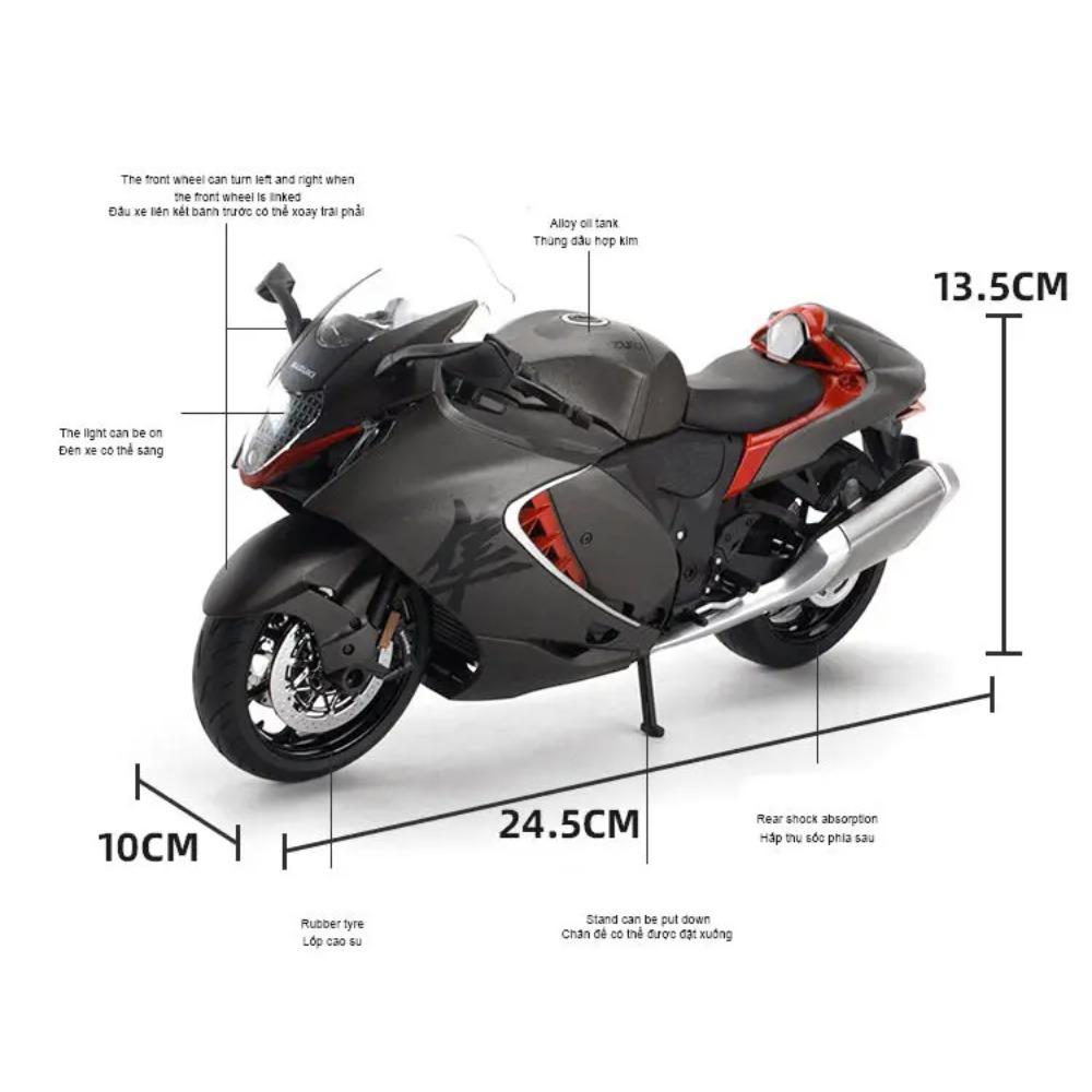 1/9 Suzuki Hayabusa GSX-1300R Alloy Motorcycle Model Toy Vehicle Collection Carrying Lighting Off Road Autocycle Toy Car