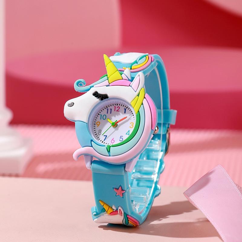 Orologio per Bambini Che i Bambini Amano Ragazzi e Ragazze Orologio con Cinturino in Silicone 3D Orologio Unicorno Cartoon per Bambini