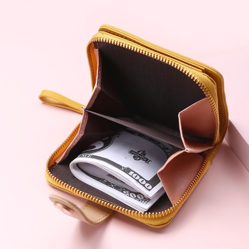 Newest Women Cute Wallet Zipper Buckle Folding Girl Wallet Brand Designed Pu Leather Small Coin Purse Female Card Holder Carteras