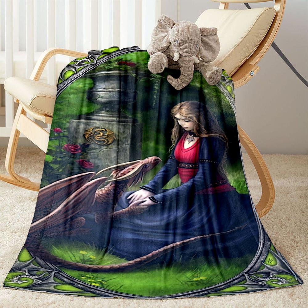 Gothic Style Blanket Comfortable Perfect for Bed Livingroom Sofa for All Seasons Digital Print Suitable for Gifting Relatives and Friends