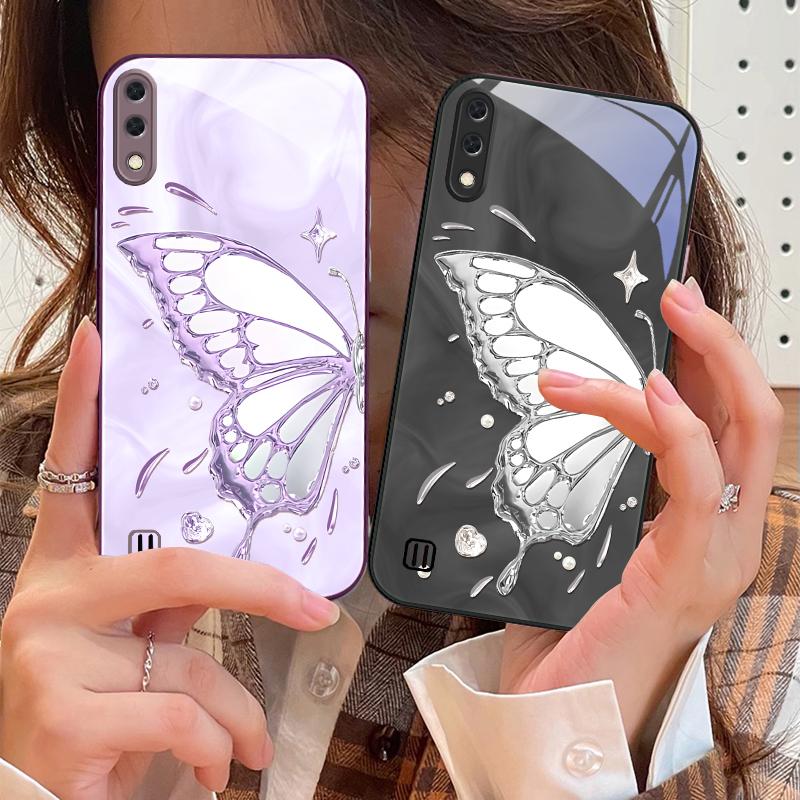 Butterfly of Ice Crystals For Samsung M02 12 Note 8 9 10 20 A 01 A02 A03 Core 04 05 06 10 12 13 14 15 A16 Glass Ultra Phone Case