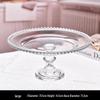 Transparent Glass Beaded High-Foot Serving Plate