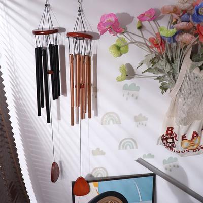 Retro Metal Aluminum Wind Chime 6 Tubes Wind Bell Pendant Wall Hanging Bells  Outdoor Garden Patio