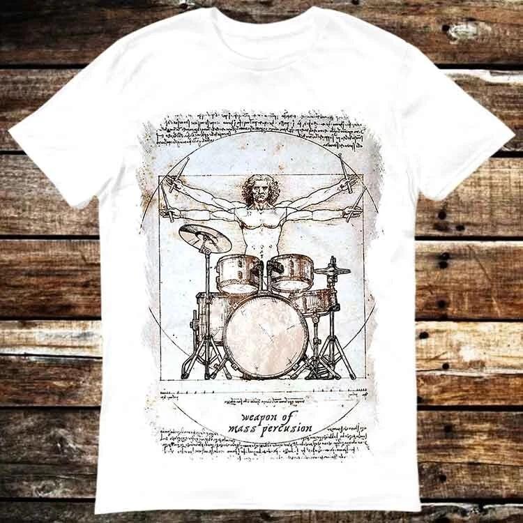 Drums Da Vinci Hilarious Drummer Novelty Saying T Shirt 6316 S