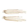 2 Stück Bogenförmige Lineare Strass Hängeohrringe Damen Legierung Modisch Lange Quastenohrringe Schmuck Accessoire Gold
