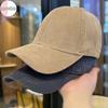 Einfarbige Cord-Baseballkappe Damen Herbst und Winter Warm Mode Softtop Baseballkappe mit breiter Krempe