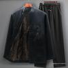 Men's Winter Fleece-Lined Tang Suit Jacket - Chinese Style for Middle-Aged & Elderly