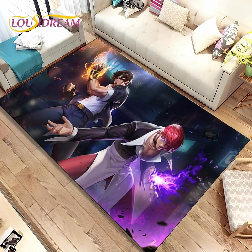3D King of Fighters Retro Game Gamer Area Rug,Carpet Rug for Home Living Room Bedroom Sofa Doormat Decor,Kids Non-slip Floor Mat