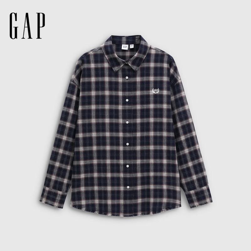 GAP Women s Wheat Logo Embroidered Loose Lapel Long Sleeve Shirt 165/88A