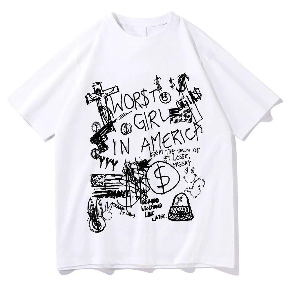 Slayyyter CAMISETA WOR$T GIRL IN AMERICA 2026 Ropa para MujerHombre Ropa de Algodón Tops Gráficos para Regalos Camisetas de Alta Calidad