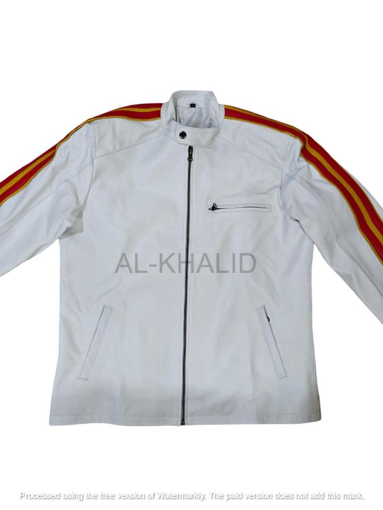 Handmade Lambskin Soft Stylish Men's Jacket White Genuine Lambskin Real Leather