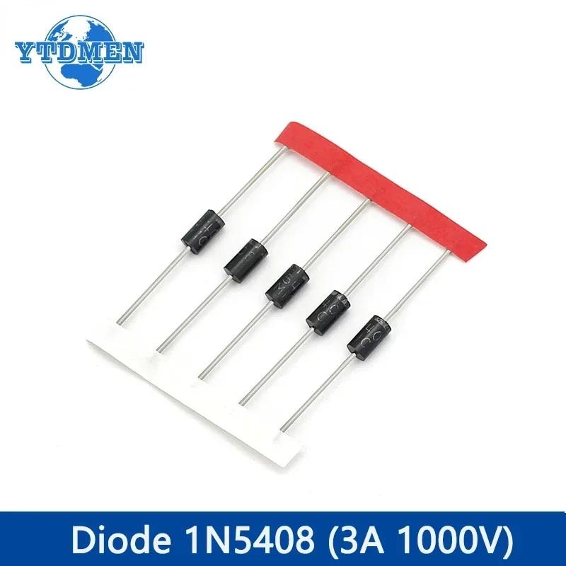 50/100pcs Rectifier Diode 1N5406 1N5408 DO-27 3A 600V 1000V Electronic Component