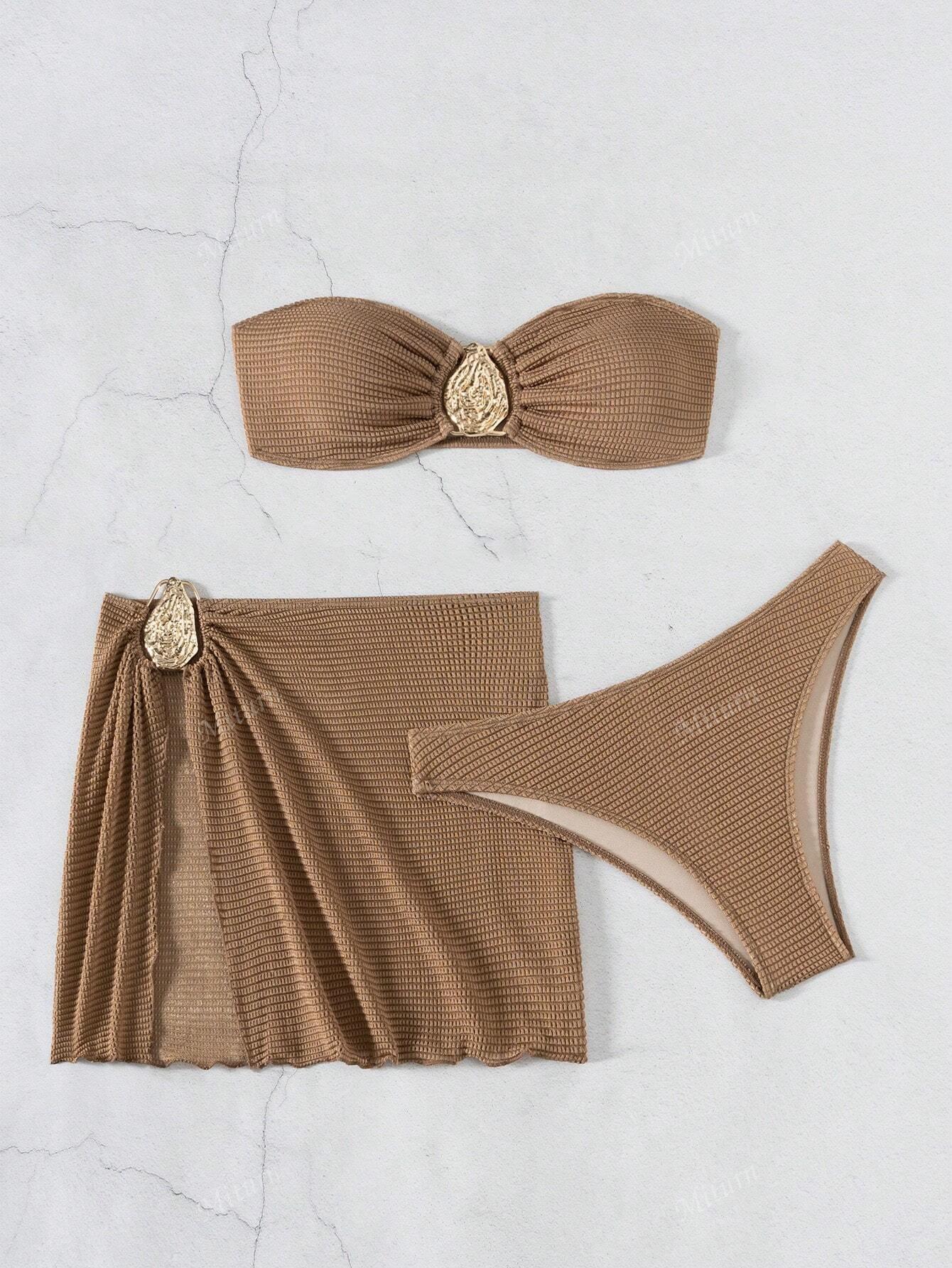 

European And American New Bikinibaby Hot Spring Resort Beach Three-Piece Split Swimsuit Women S Skirt Bikini S