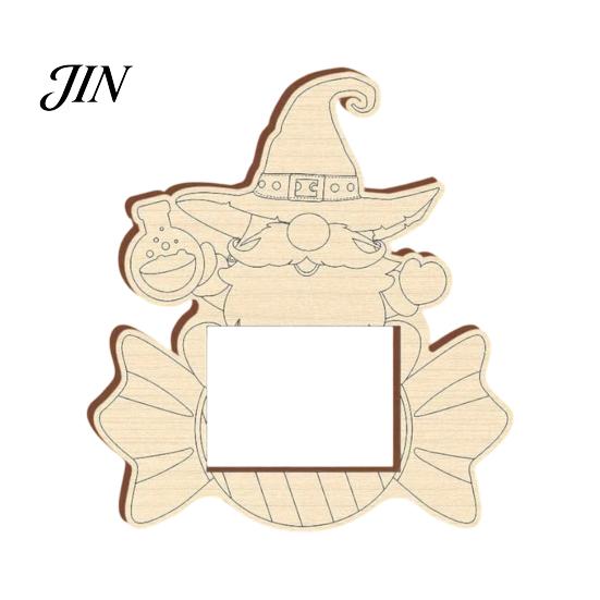 Pumpkin Diy Photo Frame DIY Frame, Wooden Halloween Picture for Kids Crafts, Unfinished Wood Decor Hollow Party Tabletop Display Holiday Gift