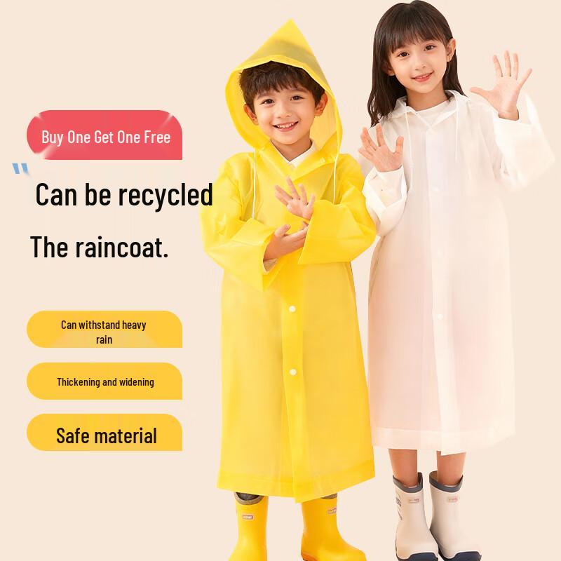 Bovonic Kids One-Piece Portable Rain Poncho