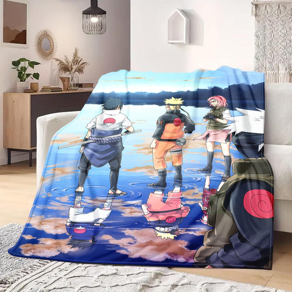 Naruto Cartoon Flannel Blanket Cool Printed Design Perfect For Home Sofa Chair Bed Travel Picnic -HE18