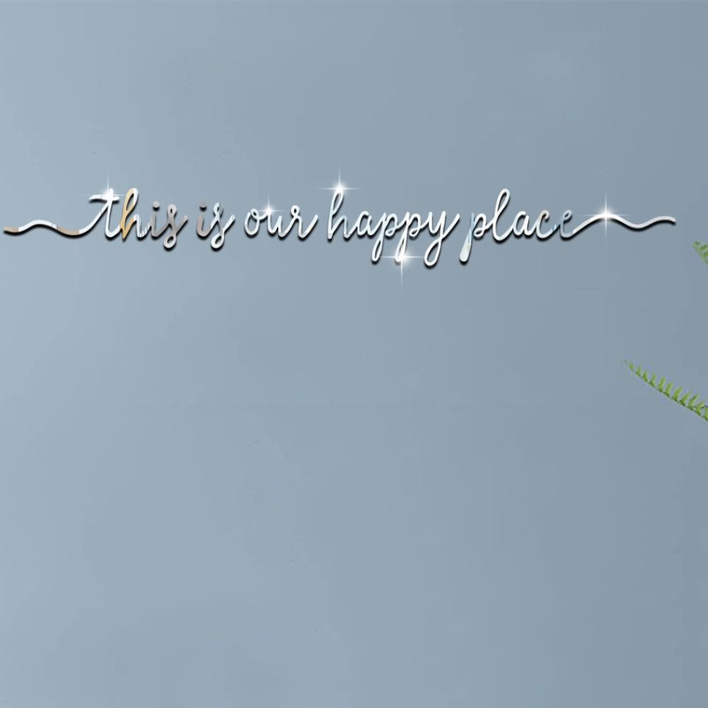 2Pcs/set Modern Famous Quote Mirror Sticker Acrylic Acrylic Wall Decal Background Wall